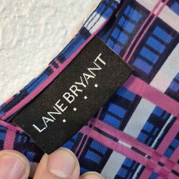 Lane Bryant Asymmetrical Pink and Blue Tank Top - Picture 2 of 4